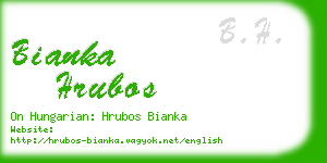 bianka hrubos business card